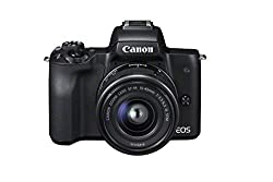 Canon EOS M50 Compact System Camera and EF-M 15-45 mm f/3.5-6.3 IS STM Lens - Black